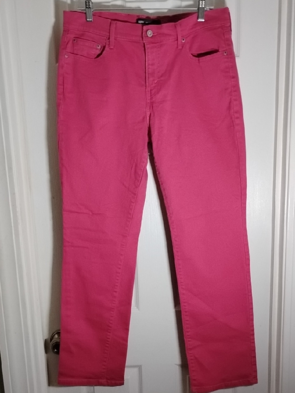 Levi's 505 Women’s Straight Leg Stretch Jeans 12 Tall Pink